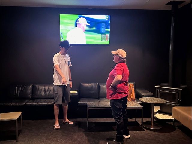 Two members trying out a routine at the January 2024 meeting