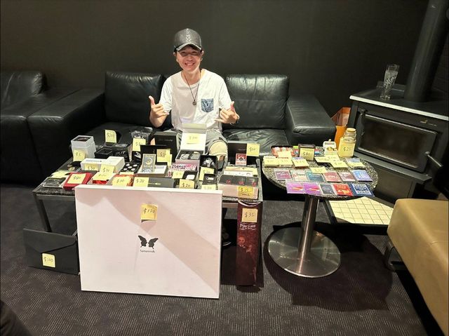 A member's sales table at the January 2024 "Bring and Buy" meeting