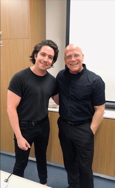 A member with Michael Ammar after the lecture ("What a legend. Brilliant lecture last night")